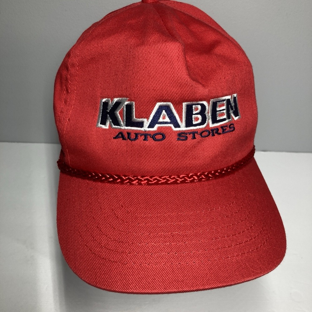 Klaben Auto Stores Trucker Cap Hat Adult‎ Adjustable Snapback Red Twill Cars